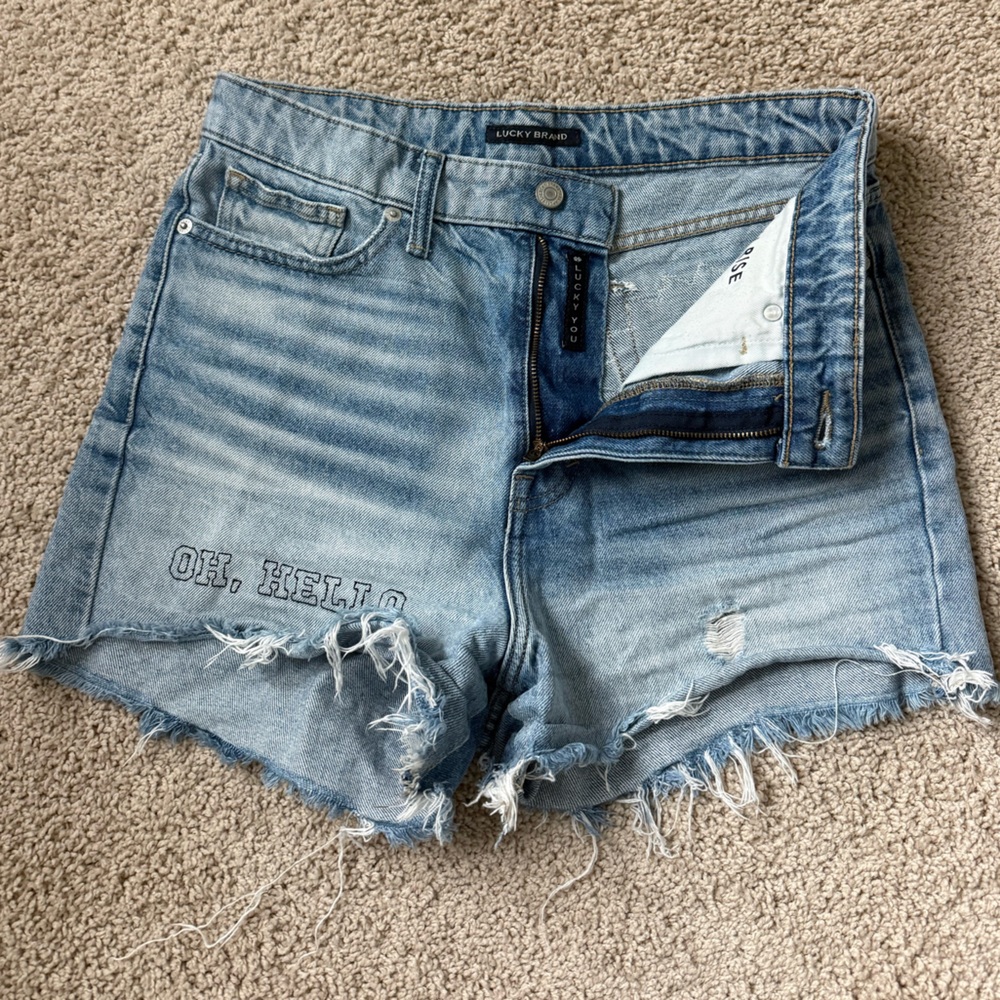 Lucky Brand Light Blue Distressed Denim Shorts